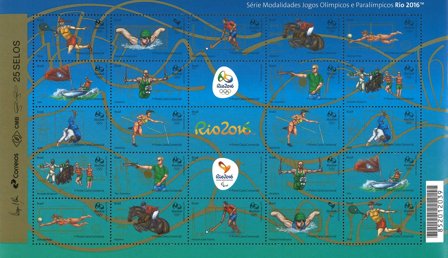 Brasilien - De Olympiske og Paralympiske lege 2016 - Postfrisk ark