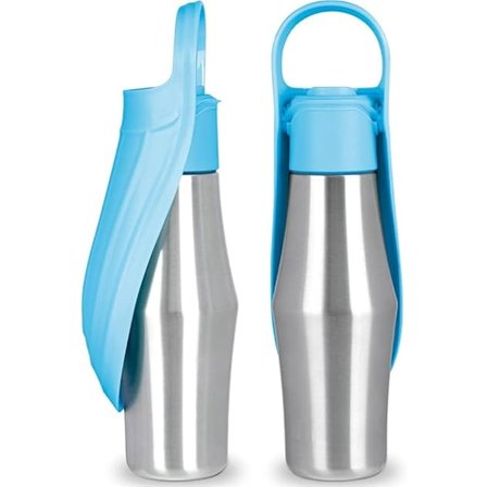 750 ml ruostumattomasta teräksestä valmistettu eristetty koiran vesipullo ja matkakulho | 304 kannettava kissojen ja koirien ulkoiluttamiseen