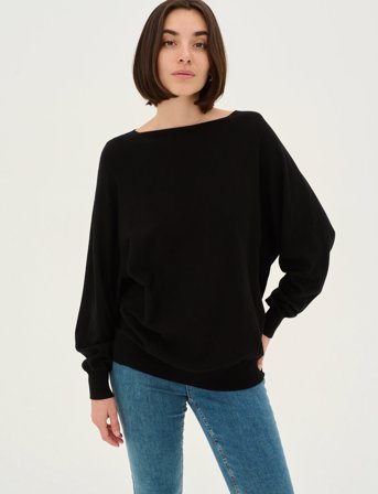 Culture Cuannemarie Batwing Jumper - Black - S