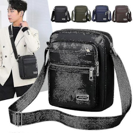 Stor Messenger Bag för Män, Casual Crossbody Axelväska Plånbok Sling Pack Resväska för Arbete Företag Kontor Skola