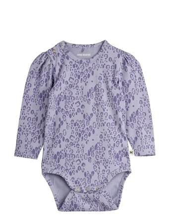 Mini Rodini Mini Leopard Aop Puff Sleeve Ls Body - Purple - 80/86