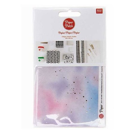 Fuzzy patchpapir - Blå & Lilla - 30 x 42 cm