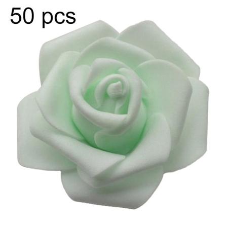 25/50/100 st konstgjorda skumrosor blomhuvuden DIY bröllop hemrum dekor Green 50pcs