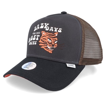 Djinns - Grå trucker Caps - Hft Lazy Tiger-Charcoal/Brown Trucker @ Hatstore