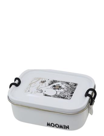 Moomin Graphic, Lunchbox In Tinplate Home Meal Time Lunch Boxes White Rätt Start