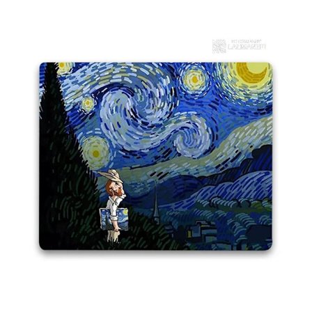 Liten musematte Tegneserie Van Gogh Illustrasjon PC Gamer-skap Tangentbord Skrivebordsmatte Dataspilltilbehør Musematte Animematter JH003774 40x50cm