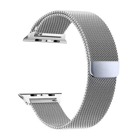 Utbyttbar rustfritt stål klokkebånd Milanese magnetisk klokkearmbånd kompatibel med Apple Watch 2/3/4/5/6/se 38/40mm Sølv Sølv 38-40mm