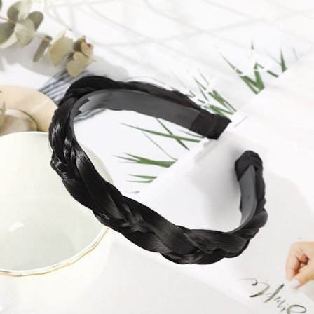 Hårbøyle Fishbone Braid SVART