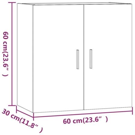 vidaXL Väggskåp svart 60x30x60 cm konstruerat trä Svart