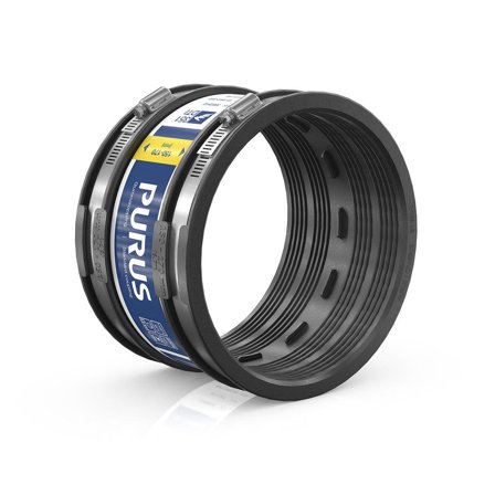 Purus 3032542 Gumminippel svart, med slangklämmor, Inomhusavlopp