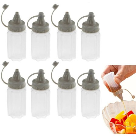 8-pak - Mini husholdningssauceflasker - Bærbare sauceflasker - Syltetøjssqueeze-flasker - Plastik squeeze-flasker