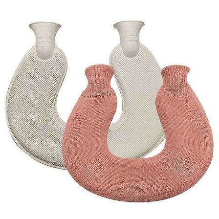 U-formet Varmtvandsflaske til Nakke og Skulder, Genanvendelig Smertelindring Bærbar Blød Strikket Betræk