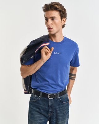 GANT - Liten GANT grafisk t-skjorte til herre rich blue