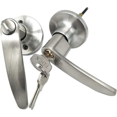 Rostfritt stål par spak entré skåp säkerhet ytterdörrlås med nyckelsäkert dörrhandtag