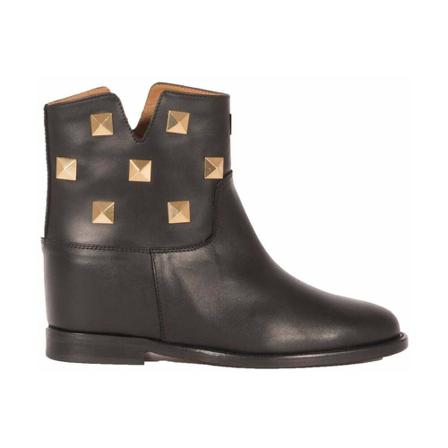 Via Roma 15 Tronchetto with studs , Zwart , Dames , Maat: 40 EU Enkellaarsjes