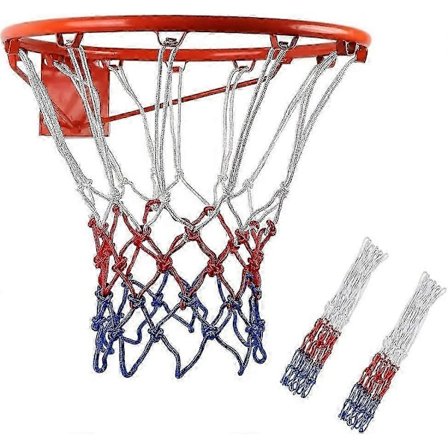 Sæt med 2 professionelle basketballnet, basketball udskiftningsnet, net til basketballkurv, basketballkurv, 3 farver, net til basketballkurv, udendørs