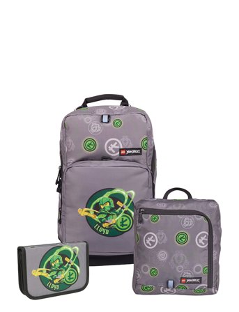 Lego Optimo Starter School Bag W/Attachable Gym Bag & Pencil Case W/ Content Accessories Bags Backpacks Grey Lego Bags