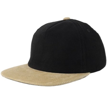 Equip - Svart snapback Keps - Black/Khaki Corduroy Mid Golfer A-Frame Snapback @ Hatstore