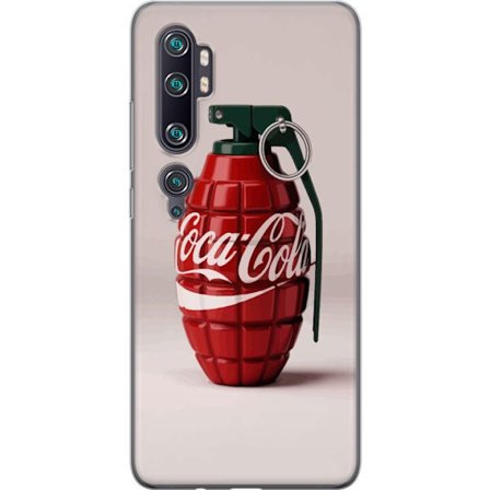 Yhteensopiva Puhelinkuori Xiaomi Xiaomi Mi Note 10 Pro Taiteellinen kuva Coca Cola -granaatista punaisena ja vihreänä, pop-art-inspiroitu motiivi le