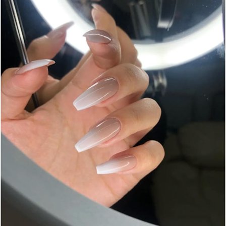 Katy - ranskalainen manikyyri - Pakkaus 24 tekonkynsiä, ranskalainen, kultainen kiilto