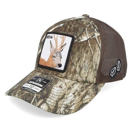 Hunter - Camo trucker Cap - Sexa Rådjur Bock Realtree Edge/Brown A-frame Trucker @ Hatstore