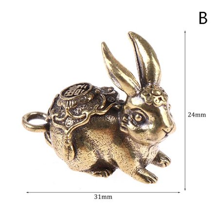 Nyår solid koppar Zodiac lycklig staty prydnad nyckelring