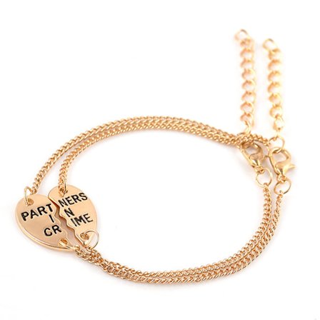 Par ordarmbånd for venner par partnere i kriminalitetsgull