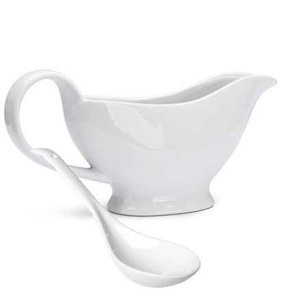 Såsskanna 200ml kastrull porslin vit behållare med pip