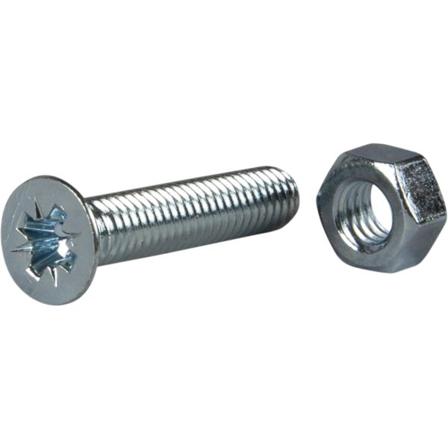 ESSVE 530068 Koneruuvi mutterilla MFX, uppokanta, FZB M5 x 40 mm, 8 kpl/pakkaus, Kiinnitys