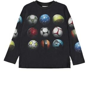 Molo Footballs Reif GOTS T-Shirt 122 cm - Tops - 122 cm - Black - Junge