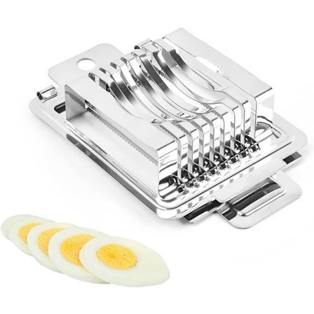 Rustfritt stål eggeskjærer, metalleggeskjærer, multifunksjonell eggekutter, for kutting av posjerte egg, kokte egg, ande egg etc