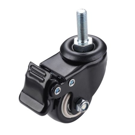 4 stk. møbelhjul, kraftige 180 kg, 15 tommer M10 M8 skrue, 40 mm stol sofa svinghjul gummihjul trallebrems