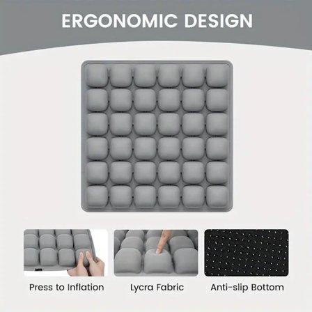 3D Oppblåsbar Setepute Ergonomisk Kontorpute Bilpute med Ryggstøtte