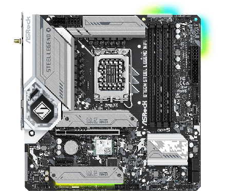 ASRock B760M Steel Legend WiFi ATX, LGA1700, DDR5, 3x M.2, PCIe 5.0, 2.5GbE LAN, Wi-Fi 6E, Bluetooth 5.3