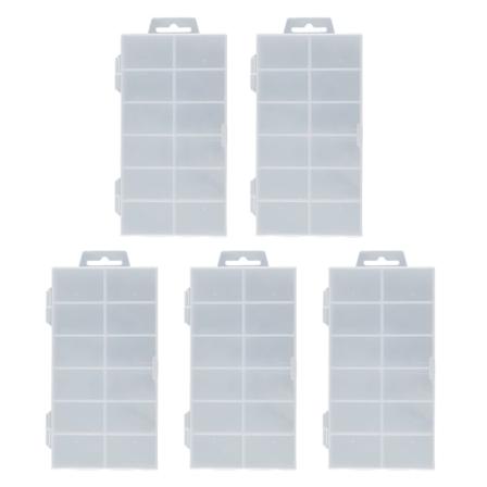 12 Space Transparent False Nail Art Tips Förvaringslåda Nagel för Rhinestone Glitter Förvaring för case Container Nail Art också