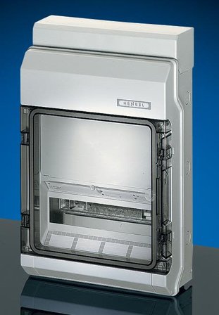 Hensel KV 9330 Normkapsling transparent, IP65 2 x 12 moduler, Elfordeling & strømforsyning