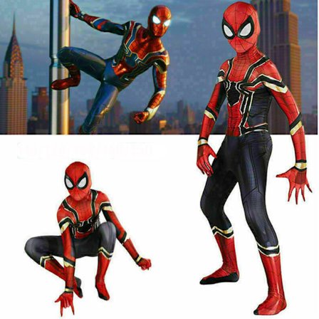 Glad-*Barn Avengers Iron Spiderman Supersankari Cosplay Puku Haalari Iron Spiderman Iron Spiderman,Iron Spiderman,9-11 vuotta = EU134-146