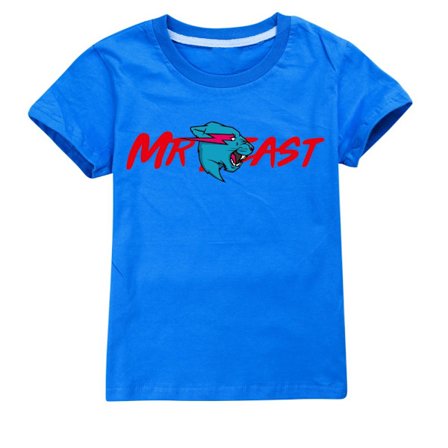 Mr B-east Pojkar T-shirt Sommar T-shirt Topp Barn Kortärmad Dark Blue
