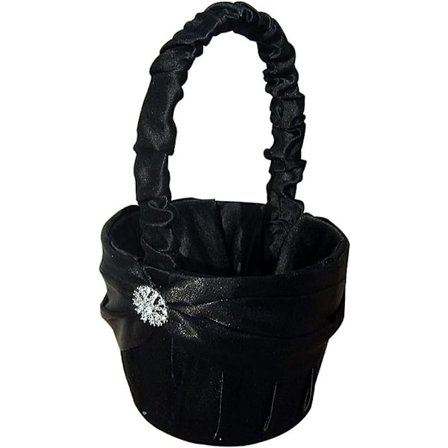 Brude Sort Kurv Blomsterpige Rhinestone Dekor Kurv Ringbærer Kurv til Bryllupsfest Dekoration