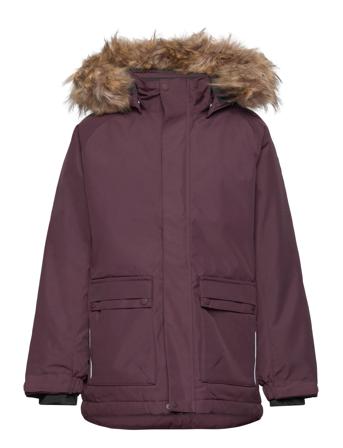 Parka W. Fake Fur Burgundy Color Kids