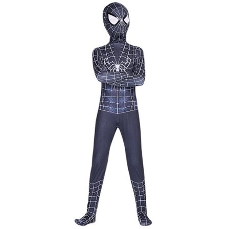 Barn Pojkar Spiderman Fancy Dress Party Jumpsuit Cosplay kostym Black camouflage 140cm Black white 120cm