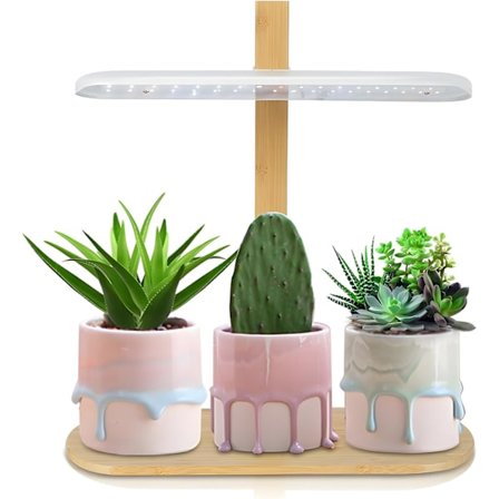 Plantelys for planter, 10W Full Spectrum LED Vekstlys, Høydejusterbar, for innendørs planter, med 3H/9H/12H Timer, 4 Justerbare Lysstyrkenivåer