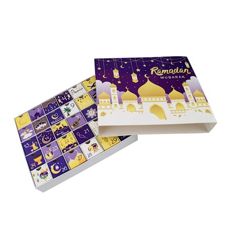 Islamisk konst inspirerad Eid Mubarak Adventskalender med 30 tomma lådor