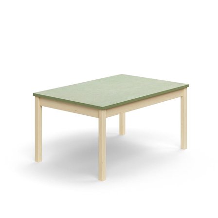 Table DECIBEL, 1200x800x590 mm, noise reducing linoleum, birch/green grey