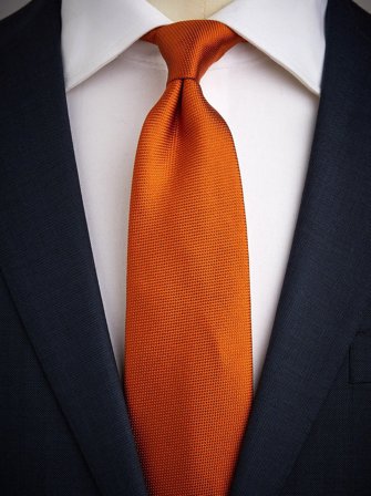 John Henric Men's Orange Strukturkrawatte Size 7,5