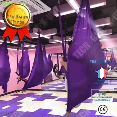 TD Fitness Tillbehör - Kroppsbyggande, Hög kvalitet 5M x 2,8M Yoga Swing Anti Gravity Yoga Hängmatta Tyg - Mörklila Typ