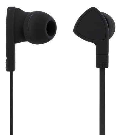 STREETZ in-ear headset, 1-button remote, 3.5mm, microphone, black