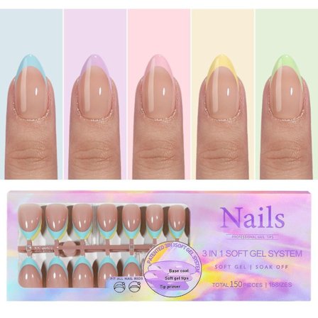 Almond Fake Nails French False Nail 3 3
