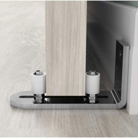 Gulv-til-tak styreskinne skyvedør styreskinne veggmontert dør styreskinne styreskinne kulelager makaron sølv