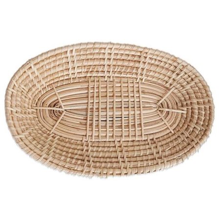 Käsinkudottu rottinkinen hedelmäkori, soikea kori keittiön toimiston välipalatarjoiluun